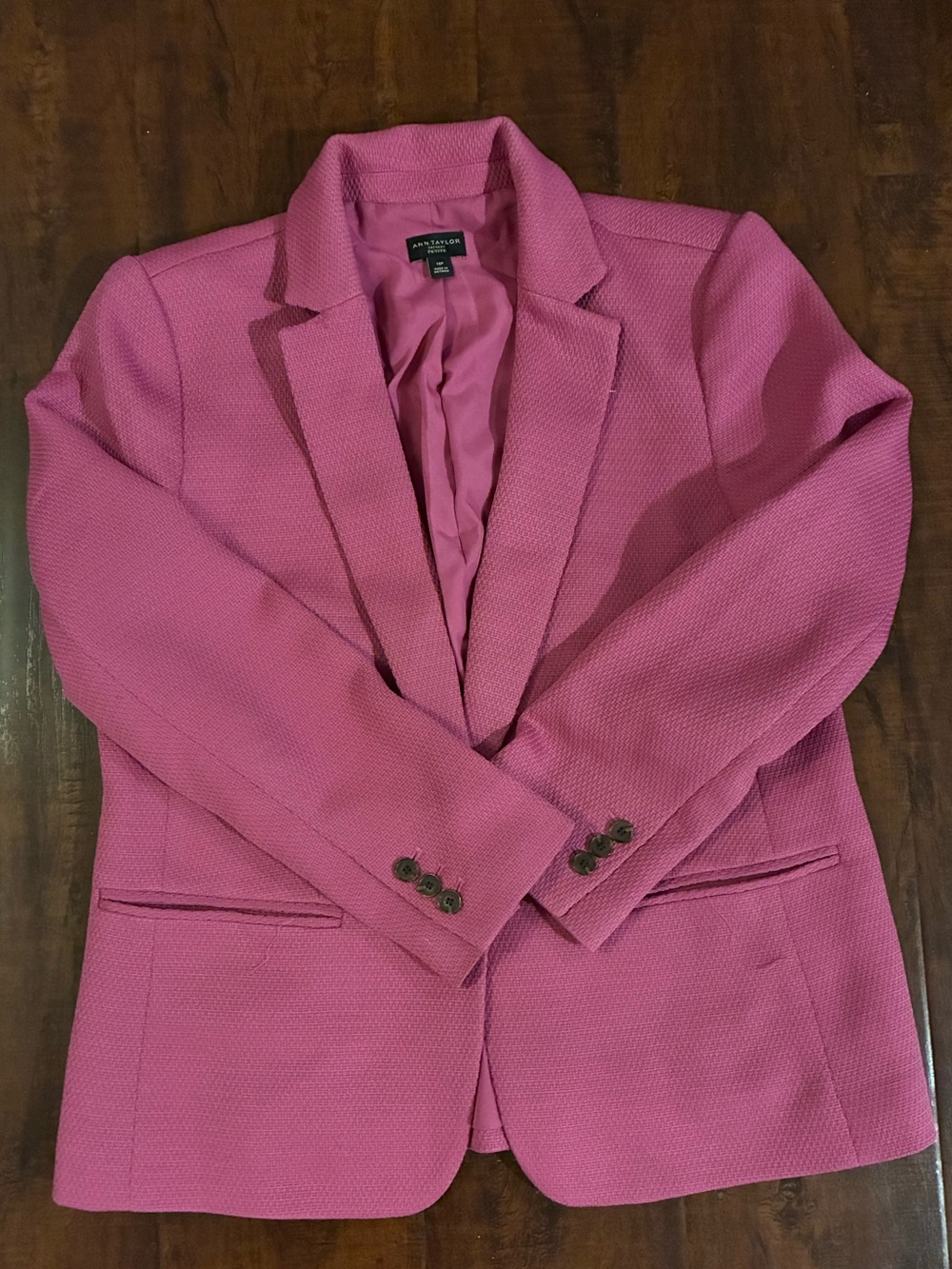 Ann Taylor Bright Pink Women's Textured Blazer